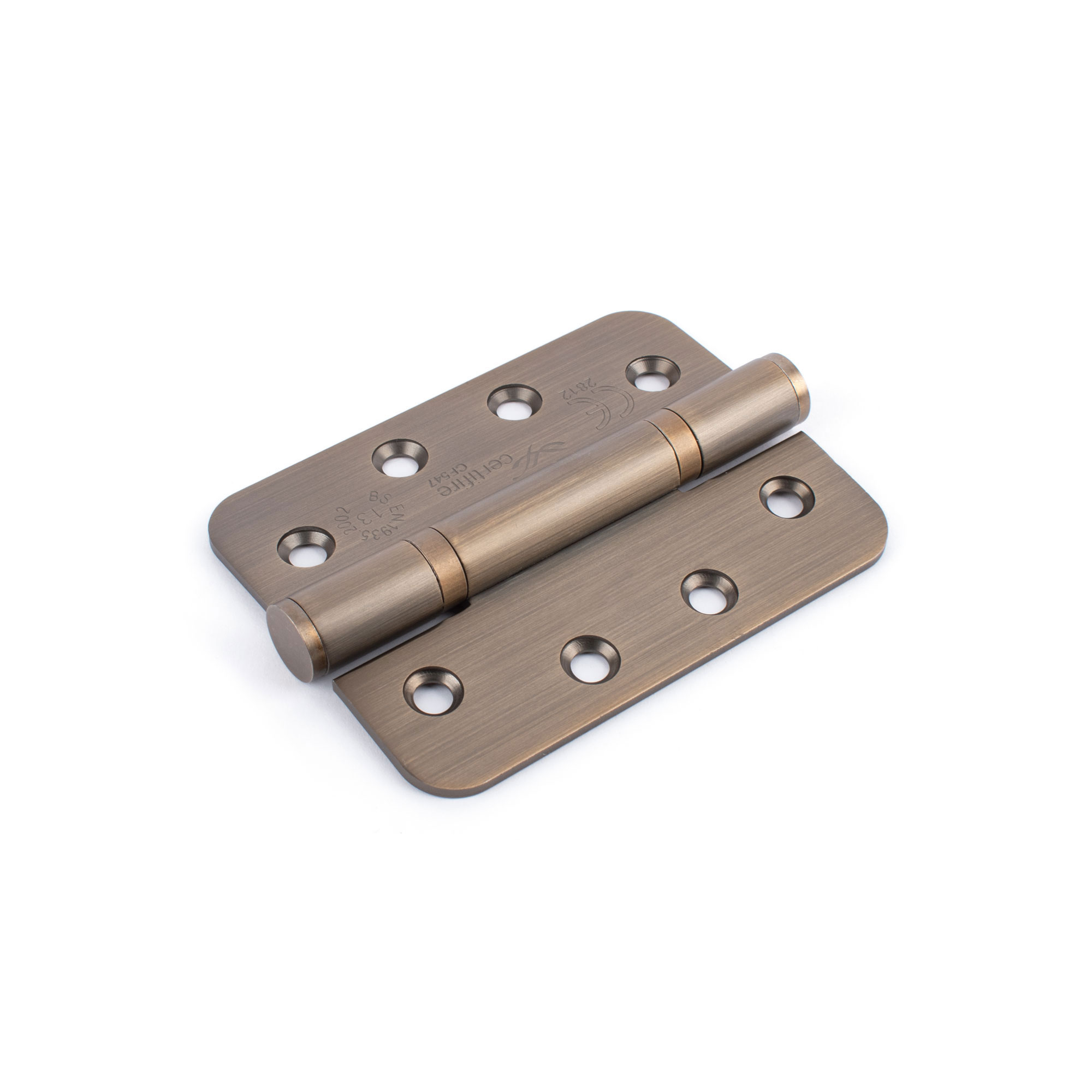 Sox Atom 4 Inch Stainless Steel Hinges Radius Edge (3 Pack) - Antique Brass